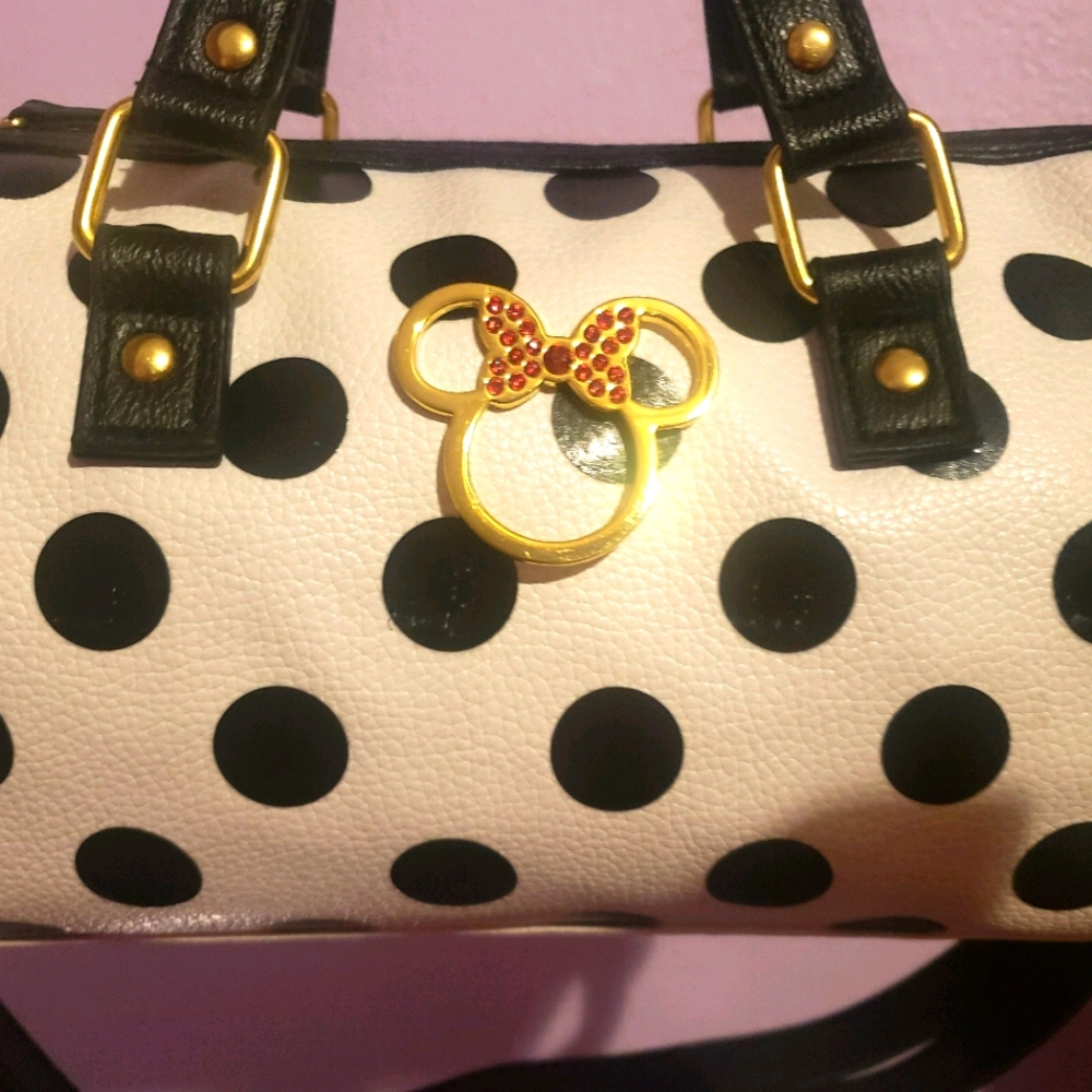 Disney Minnie Mouse Black and White Polka Dot Mini Bag